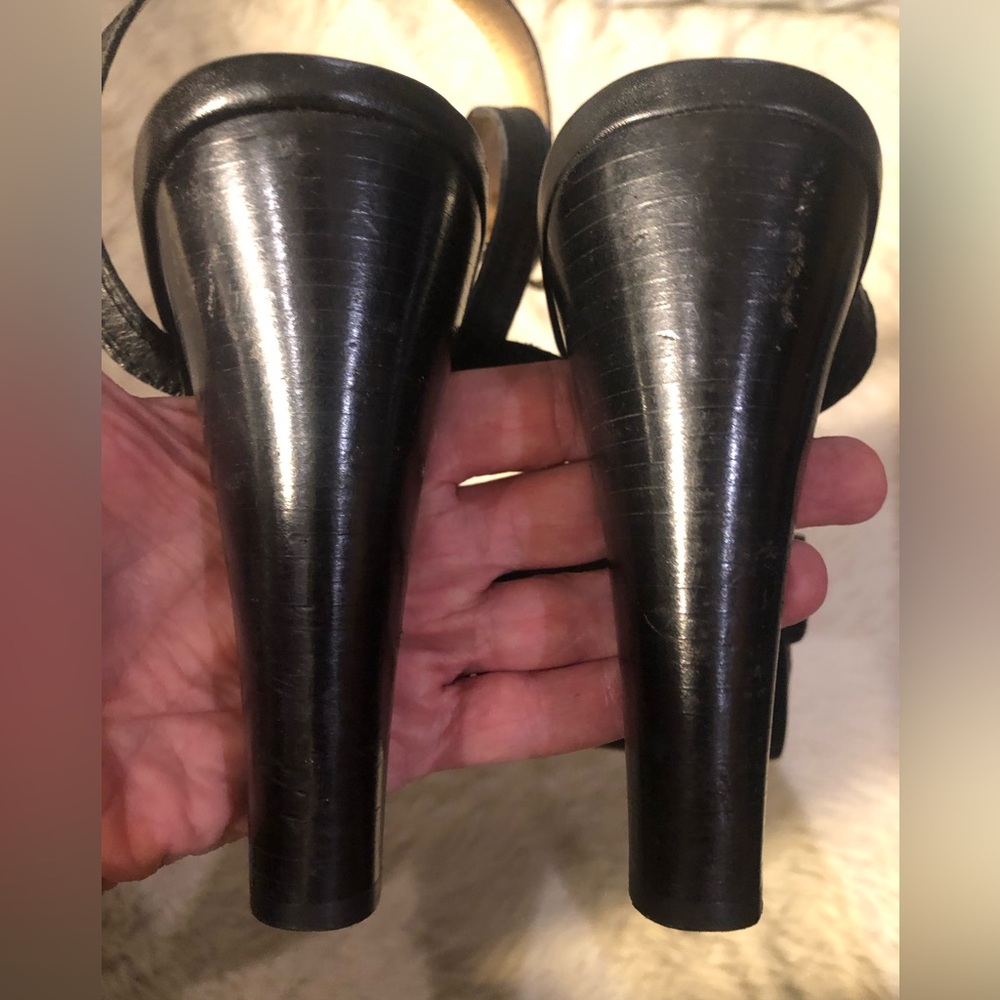Michael Kors chunky heel black ankle strap Sandals - Picture 9 of 11